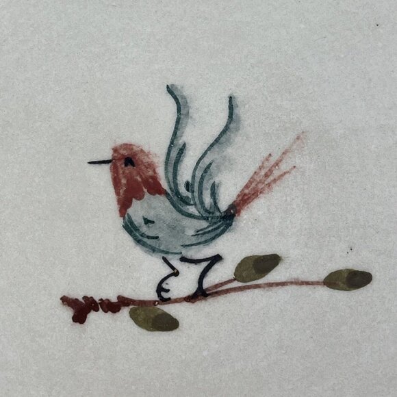 VIETRI ETRUSCA ITALY HAND PAINT DINNER PLATES 11.5" BIRD BEIGE - Picture 2 of 9